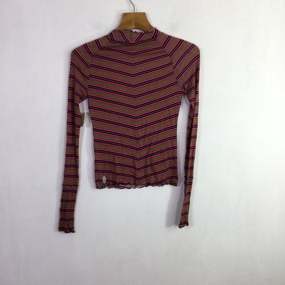 Free People Movement Womens High Jump Print Long Sleeve Oxblood Combo Sz XS NWT - Picture 11 of 16